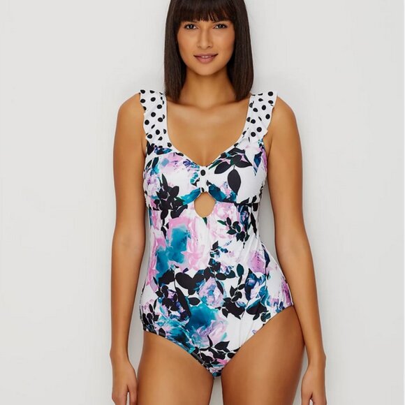 Modcloth floral swimsuit - Picture 1 of 7